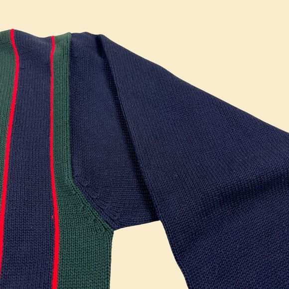 90s/Y2K Tommy Hilfiger L sweater, vtg blue/green crew, new old stock (w/ tags) - Picture 4 of 9